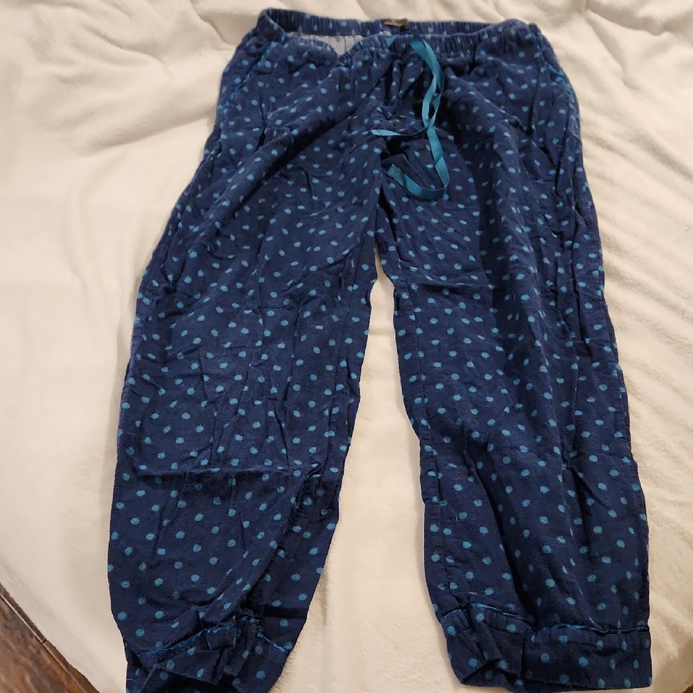 Women's Blue Polka Dot Pajama Pants with Pockets
